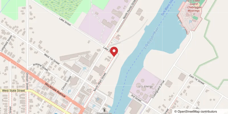 Map showing Morehead Energy on North Main Street in Cheboygan, Michigan